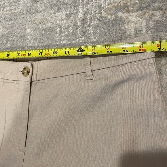 J. Jill Pants Women's 16 Beige Khaki Linen Blend Stretch Cropped Ankle Straight - Picture 7 of 9